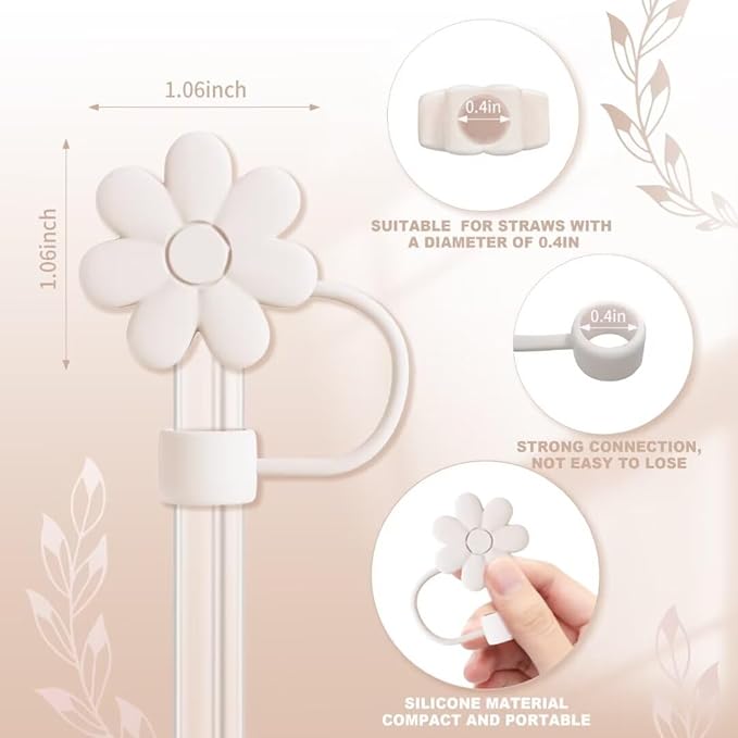 Compatible Accessories, 2PCS Butterfly Letter Charms with 4PCS 10mm Stanley Straw Cover Cap for 30&40 Oz Tumbler