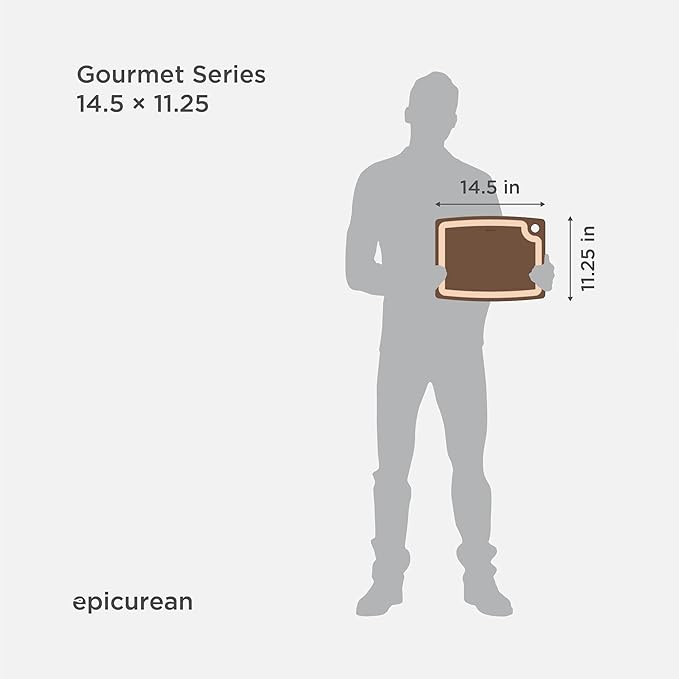 Epicurean Gourmet Series Cutting Board with Juice Groove, 14.5-Inch by 11.25-Inch, Nutmeg/Natural