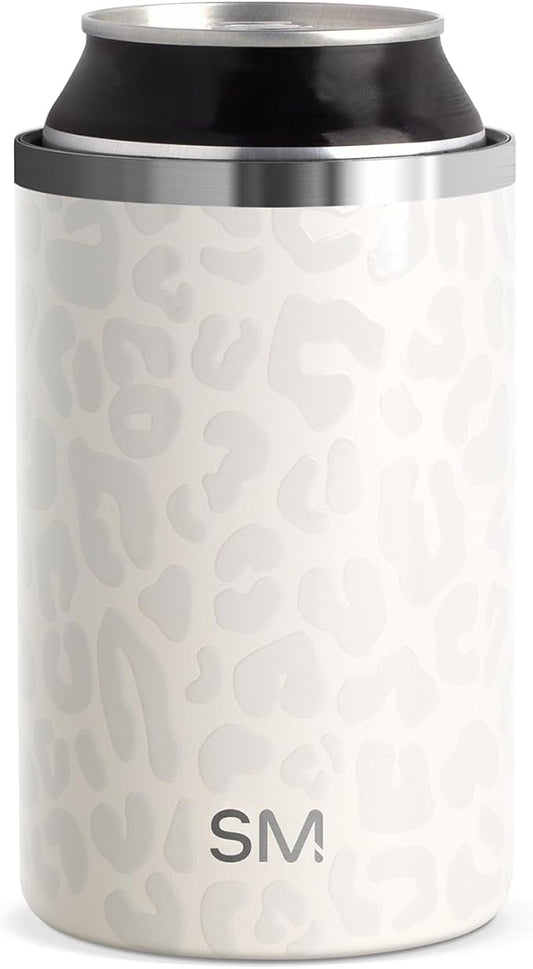 Simple Modern Standard Can Cooler for Beer, Soda, Sparkling Water | Vacuum Insulated Stainless Steel Drink Sleeve Holder Gift for Women 12oz Regular | Ranger Collection | Cream Leopard
