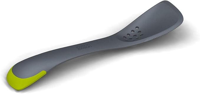 Joseph Joseph - Uni-tool 5-in-1 Silicone Kitchen Utensil, Slotted Spoon, Turner, Cutting Tool, Solid Spoon and Spatula in one- Grey