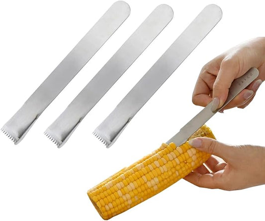 3Pcs Corn Peeler Stainless Steel Corn Cob Stripper Tool Corn On The Cob Remover Corn Planer for Home Kitchens Restaurant Chefs
