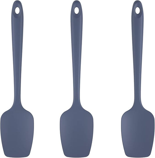 U-Taste Silicone Spoon Spatula Set, 600ºF High Heat Resistant Food Grade Flexible Rubber Scraper, Cooking Mixing Baking Kitchen Utensils Set of 3 (Midnight Blue)