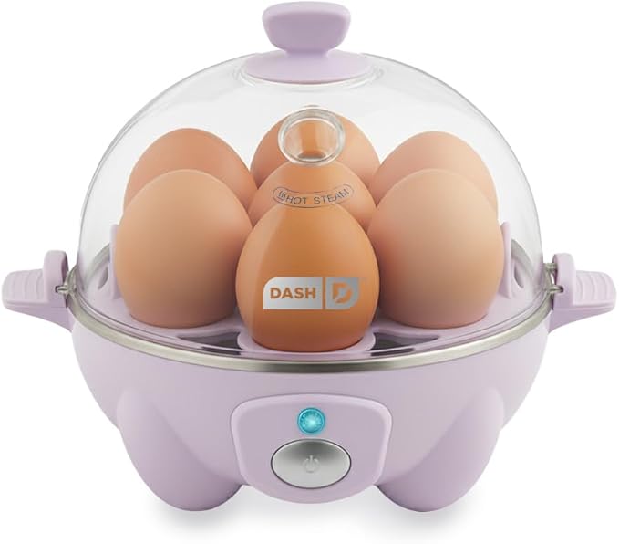 DASH Rapid Egg Cooker: 7 Egg Capacity Electric Egg Cooker for Hard Boiled Eggs, Poached Eggs, Scrambled Eggs, or Omelets with Auto Shut Off Feature - Lavender