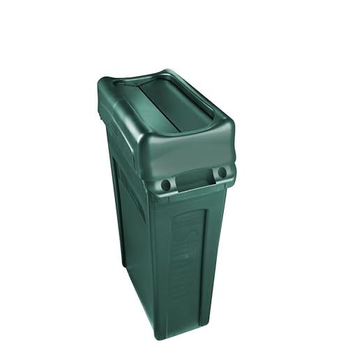 Rubbermaid Commercial Products Slim Jim Trash Can Swing Lid, Green, Plastic, Compatible with 23-Gallon Slim Jim Containers/Garbage Can