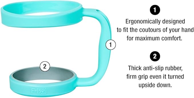 F-32 Handle - 19 COLORS - 40Oz, 30oz or 20oz size available - Compatible with 30 oz YETI and 30 oz. OZARK TRAIL Tumbler Travel Mug (30OZ, SEAFOAM BLUE)