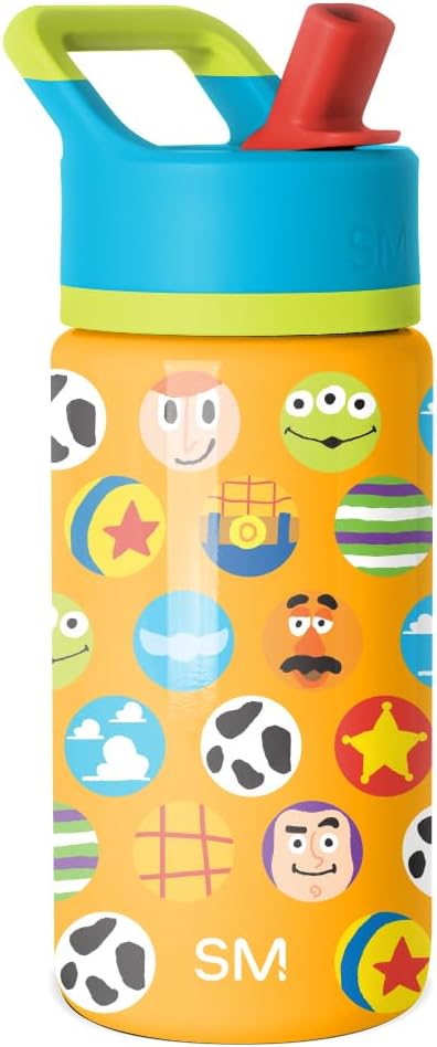 Simple Modern Kids Summit Water Bottle with Straw Lid | Disney Toy Story 14oz Stainless Steel Cup Insulated Tumbler for Boys, Girls, School | Toy Story Circle Time