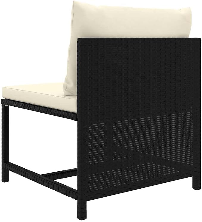 6 Piece Patio Lounge Set with Cushions, Poly Rattan Outdoor Sectional Furniture - Image 8
