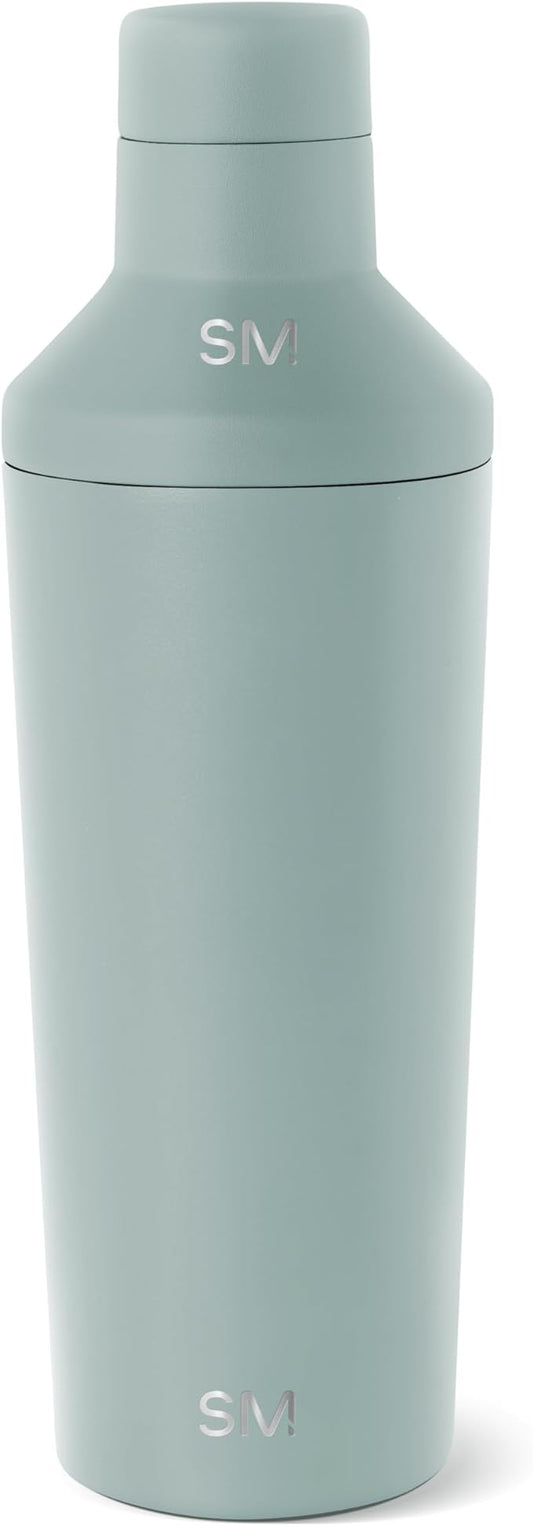 Simple Modern Cocktail Shaker Set with Jigger Lid | Stainless Steel Boston Shaker Insulated Martini Mixer for Mocktails | Gifts for Men Women Him Her | Classic Collection | 20oz | Sea Glass Sage