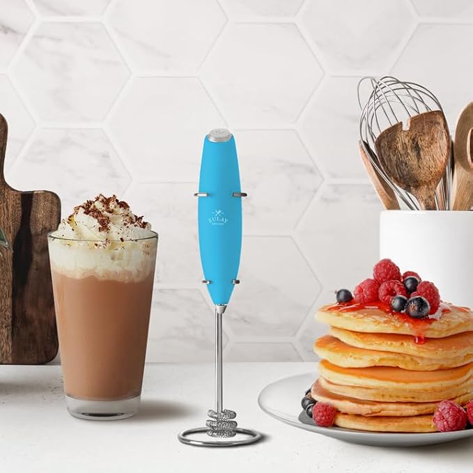 Zulay Kitchen Milk Frother with Patented Tornado Triple Whisk – Handheld Foam Maker for Coffee, Lattes, Matcha & Hot Chocolate – Rich, Creamy Froth in Seconds
