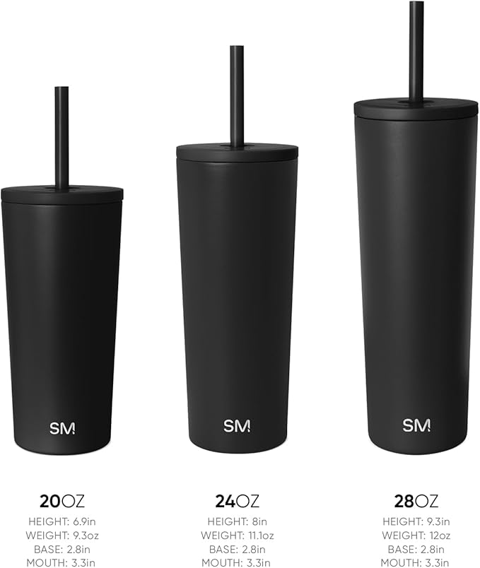 Simple Modern Insulated Tumbler with Lid and Straw | Iced Coffee Cup Reusable Stainless Steel Water Bottle Travel Mug | Gifts for Women Men Her Him | Classic Collection | 28oz | Forest