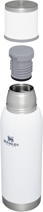 Stanley Adventure-To-Go Vacuum Bottle 25 oz | Wide Mouth with Leakproof Cup Lid | Keep Drinks Hot or Cold | Packable for Travel | Insulated Stainless Steel Thermal Bottle | BPA-Free | Polar