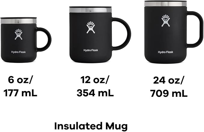 Hydro Flask Stainless Steel Mug - Insulated Travel Portable Coffee Tumbler with Handle, 6 fl oz