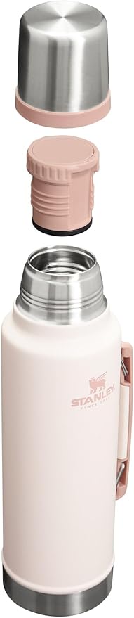 Stanley Classic Legendary Vacuum Bottle 1.5 qt | Wide Mouth with Leakproof Cup Lid | Keep Drinks Hot or Cold | Packable for Travel | Insulated Stainless Steel Thermal Bottle | BPA-Free | Rose Quartz