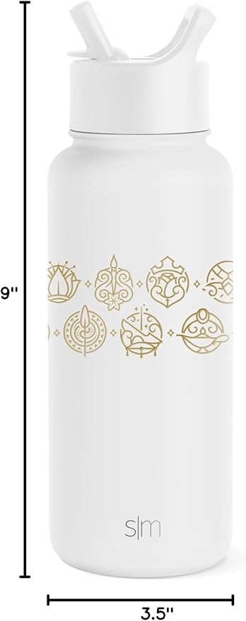 Simple Modern Disney Princess Water Bottle with Straw Lid Vacuum Insulated Stainless Steel Metal Thermos | Gifts for Women Reusable Leak Proof Flask | Summit Collection | 32oz Seal of a Princess