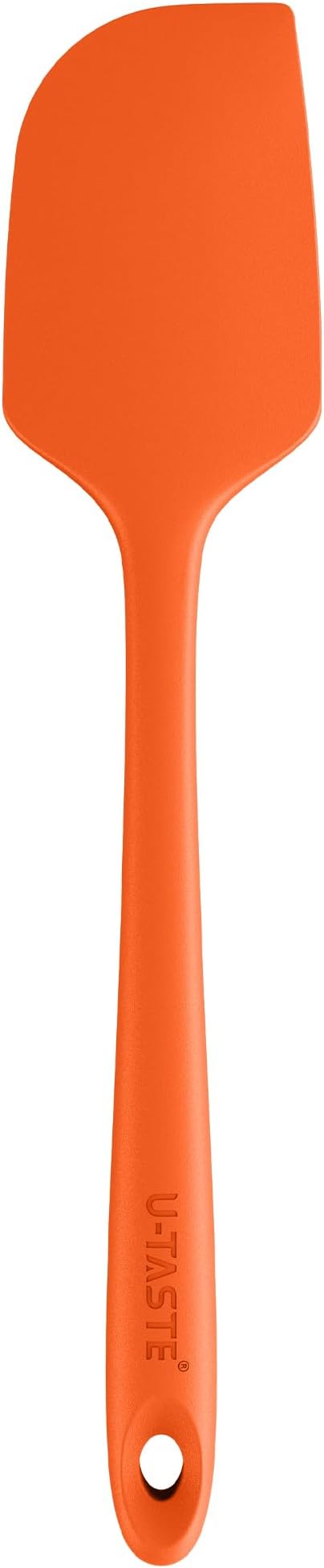 U-Taste 11.38" Silicone Baking Spatula: 480ºF Heat Resistant Food Grade Flexible Rubber Kitchen Bowl Scraper, Seamless Pastry Spreader for Mixing Stirring Scraping in Nonstick Cookware (Orange)