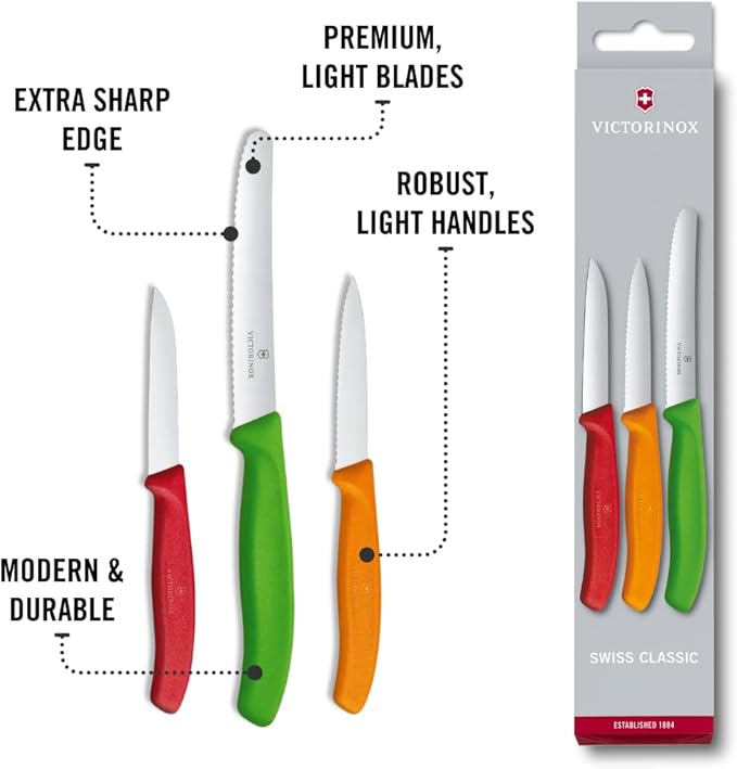 Victorinox Swiss Classic Multicolored 3-Piece Paring Knife Set