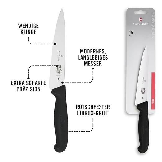 Victorinox Fibrox 6 Inch Straight Chef's Knife,Black