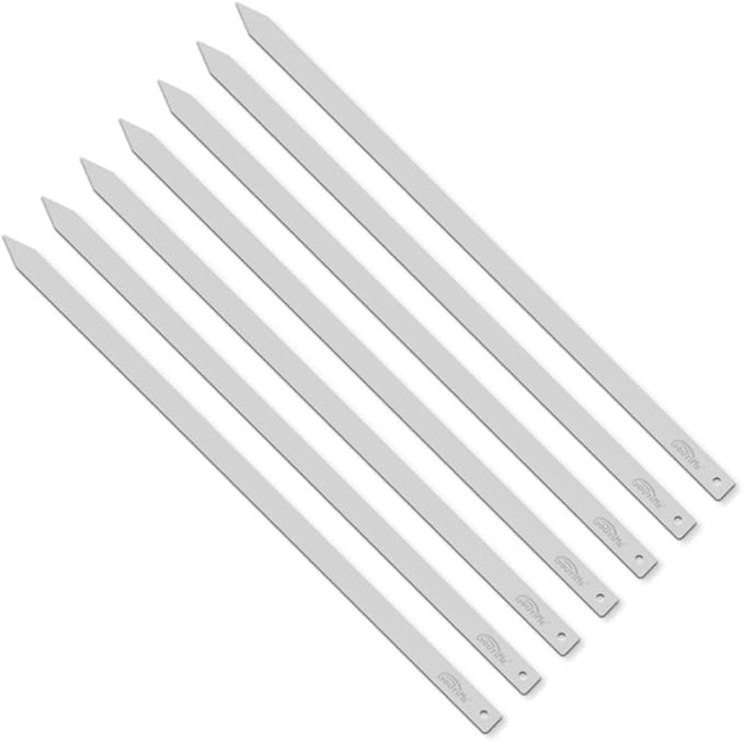 Goutime Kabob Skewers, 27 Inch,1 Inch Wide Stainless Steel Flat BBQ Barbecue Kebab Skewers,No-Wood Handle,for Persian,Brazilian,Koobideh Grilling,Set of 7 with Storage Bag