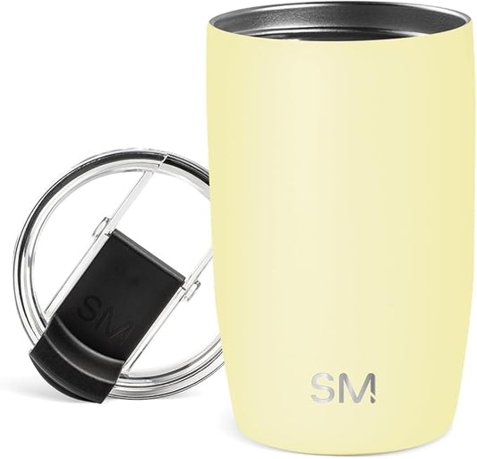 Simple Modern Travel Coffee Mug Tumbler with Flip Lid | Reusable Insulated Stainless Steel Cold Brew Iced Coffee Cup Thermos | Gifts for Women Men Him Her | Voyager Collection | 12oz | Buttercup