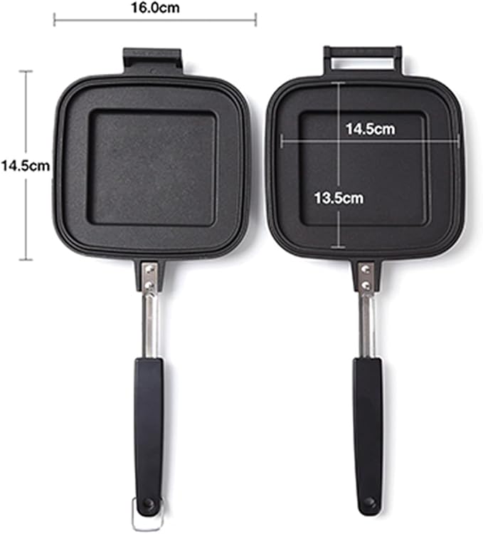 ] Grilled Sandwich Stovetop Panini Maker For Gas Fire, Hot Sandwich Maker Non-Stick Detachable Top and Bottom Pans, Made in Japan, for Home kitchen Breakfast Outdoors Camping 1.67 lb