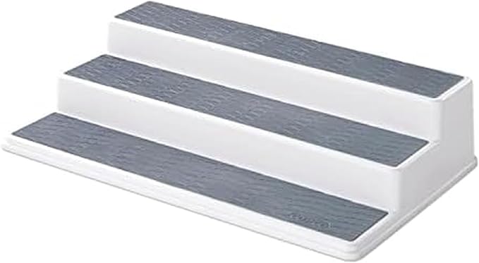 Copco Non-Skid 3-Tier Spice Pantry Organizer, 15-Inch, Durable Gray