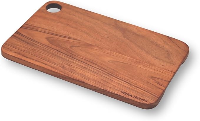 Vesta Homes Wooden Chopping Board, Cutting Board, Serving Tray for Kitchen Vegetables, Fruits & Cheese | Natural Acacia Wood | Natural Color, 35x21.5x1.5 cm | Handcrafted in India