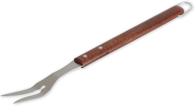 RSVP International Endurance (BQ-FRK) BBQ Grill Fork, 17.25" | Long Handle Keeps Hands Safe from Fire | Made from Stainless Steel & Rosewood