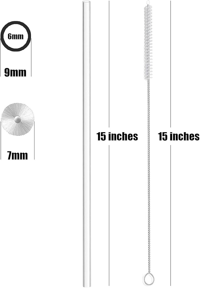 ALINK 15 inch Extra Long Reusable Clear Silicone Straws, 4-Pack Flexible Straws for Stanley 40 oz Tumbler, 1 Gallon Water Bottle, Wine Bottle, 128 64 oz Tumbler with Brush