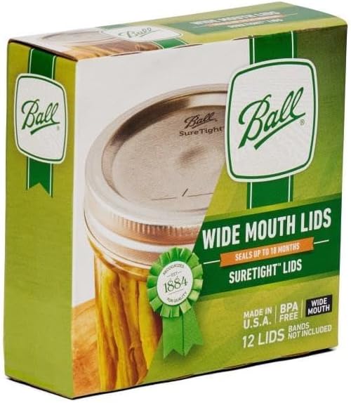 Ball Mason Jar Lids, Wide Mouth, 12 CT (Pack of 8)
