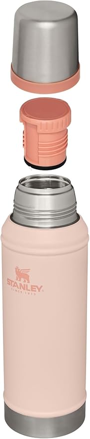 Stanley Classic Legendary Vacuum Bottle 1.0 qt | Wide Mouth with Leakproof Cup Lid | Keep Drinks Hot or Cold | Packable for Travel | Insulated Stainless Steel Thermal Bottle | BPA-Free | Limestone