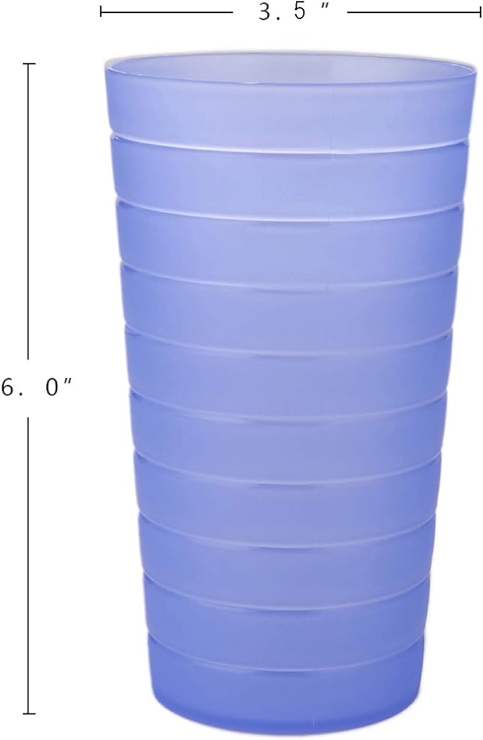 AOYITE Reusable Plastic Cups 22 oz - Unbreakable Hard Kids Cups - BPA Free Dishwasher Safe Drinking Cup set of 12 - Stackable Water Tumblers for Kitchen Camping Party Outdoor