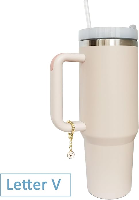 Letter Charm Accessories for Stanley Cup 2PCS Initial Name ID Personalized Handle Charm for Stanley Tumbler