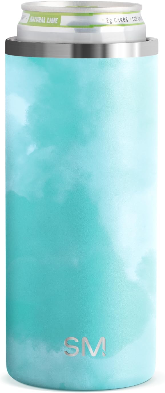 Simple Modern Ranger Skinny Can Cooler | Slim Insulated Stainless Steel Drink Sleeve Holder | Insulate Seltzer, Soda, Beer, Energy Drinks | Gift for Women Her | Slim 12oz | Ocean Tide