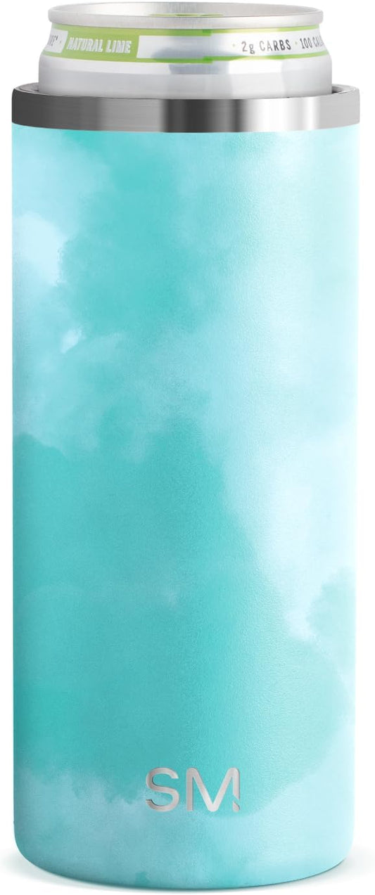 Simple Modern Ranger Skinny Can Cooler | Slim Insulated Stainless Steel Drink Sleeve Holder | Insulate Seltzer, Soda, Beer, Energy Drinks | Gift for Women Her | Slim 12oz | Ocean Tide