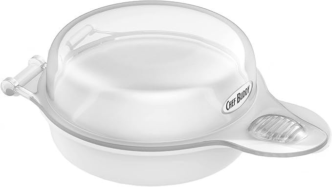 Microwave Egg Maker, a Healthy Breakfast Cooking Utensil by Chef Buddy- Kitchen Essentials, Easy to Make- Holds Up to Two Eggs and Cooks in 45 Seconds