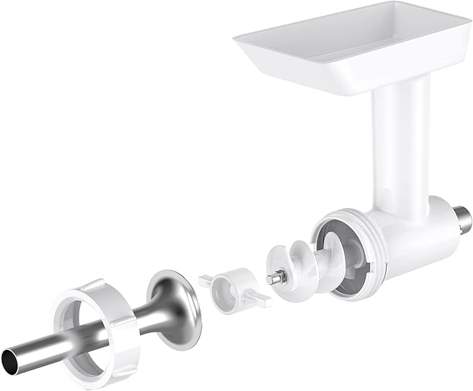 InnoMoon Sausage Stuffer Kit for KitchenAid plastic FGA Food Grinder Attachment, For Kitchen Aid Sausage Attachment, 3 Stainless Steel Stuffing Tubes Plus 1 Retainer Ring