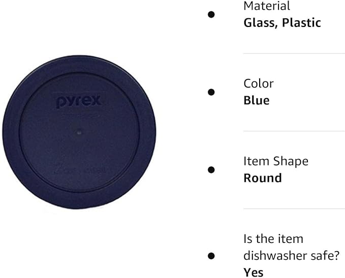 Pyrex 7200-PC 2-Cup Blue Replacement Food Storage Lid - Made in the USA
