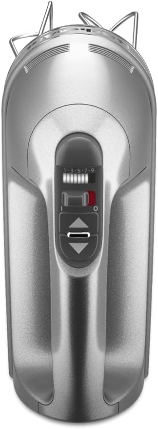 KitchenAid 9-Speed Digital Hand Mixer with Turbo Beater II Accessories and Pro Whisk - Contour Silver