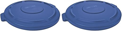 Rubbermaid Commercial Products Brute Trash Can Dome Lid, Blue, 20-Gallon, Compatible with The Rubbermaid Heavy Duty 20 Gallon Garbage Bins (Pack of 2)