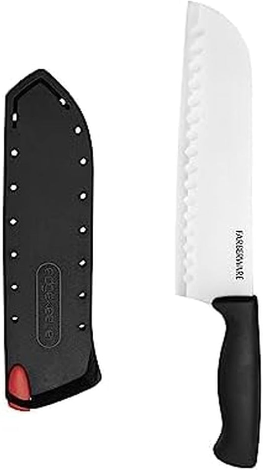 Farberware EdgeKeeper Santoko Knife, 7-inch Santoku, Stainless Steel