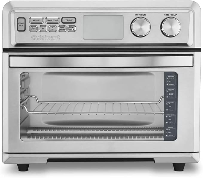 Cuisinart Digital AirFryer Toaster Oven, Premium 1800-Watt Oven with Digital Display and Controls – Extra-Large Capacity, Intuitive Programming and Adjustable Temperature, Stainless Steel, TOA-95NAS
