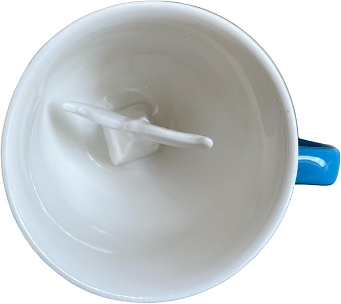 Creature Cups Whale Tail Ceramic Mug – 11 oz Ocean Blue Coffee Cup with Hidden 3D Whale Tail Inside – Unique Gift for Coffee, Tea & Marine Life Lovers