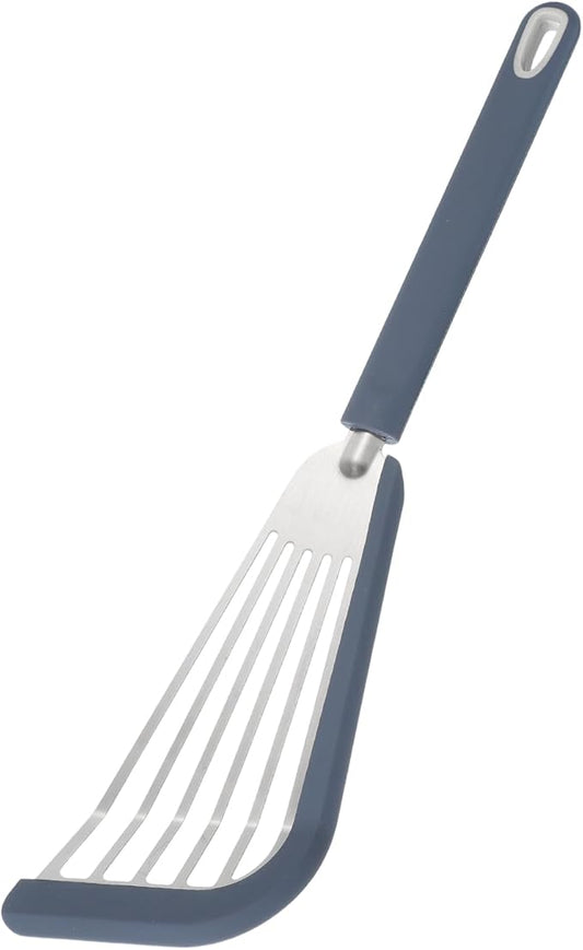 uxcell Silicone Fish Spatulas with Handle Kitchen Cooking Spatula for Egg, Fish, Pancakes Blue