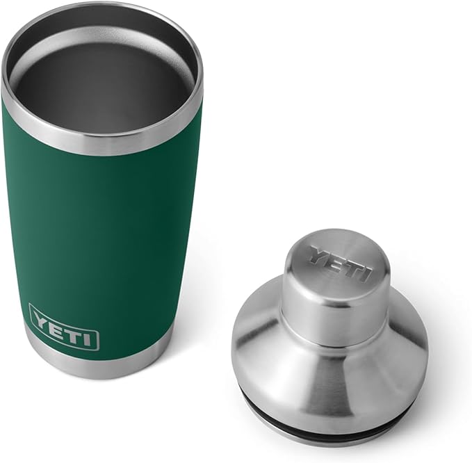 YETI Rambler 20 oz Cocktail Shaker, Stainless Steel, Vacuum Insulated, Black Forest Green