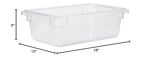 Rubbermaid Commercial Products Polycarbonate Food Storage Box/Tote, 3.5 Gallon, Clear, for Restaurant/Kitchen/Cafeteria