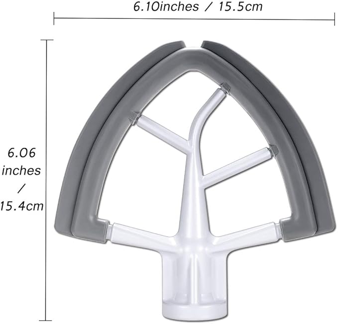 Flex Edge Beater for KitchenAid 4.5/5 QT Tilt Head Stand Mixer, Beater with Double Silicone Edge, Mixer Paddle, Perfect 4.5/5 Quart Tilt Head Stand Mixer Attachment, White