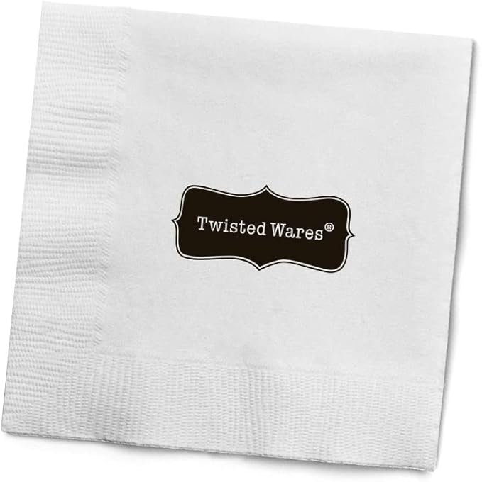 Twisted Wares - Funny Cocktail Napkins - BLINK IF YOU WANT WINE - Boutique Cocktail Napkins - Perfect for any Celebrations 5"X5" (20 Pack)