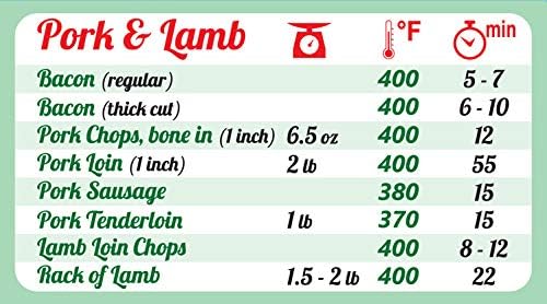 Must-Have Air Fryer Accessories Air Fryer Cooking Times All-in-One Magnet Accurate Instant Guide Big Text Easy to Read Healthy Handy Quick Cheat Sheet Chart 8”x11” Green Kitchen Gift Recipe Cookbooks