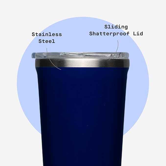 Corkcicle Classic Tumbler - Keeps Drinks Cold for 9 Hours & Hot for 3 - Triple-Insulated Stainless Steel - Holiday Tumbler Gift - 24 oz - Gloss Midnight Navy