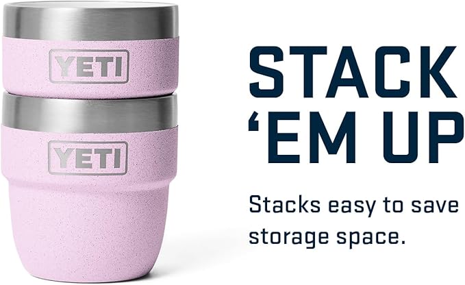 YETI Rambler 4 oz Stackable Cup, Stainless Steel, Vacuum Insulated Espresso/Coffee Cup, 2 Pack